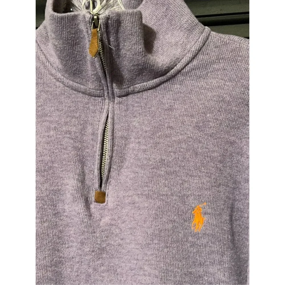 Polo by Ralph Lauren Purple 1/4 Zip Pullover Sweater Size Large